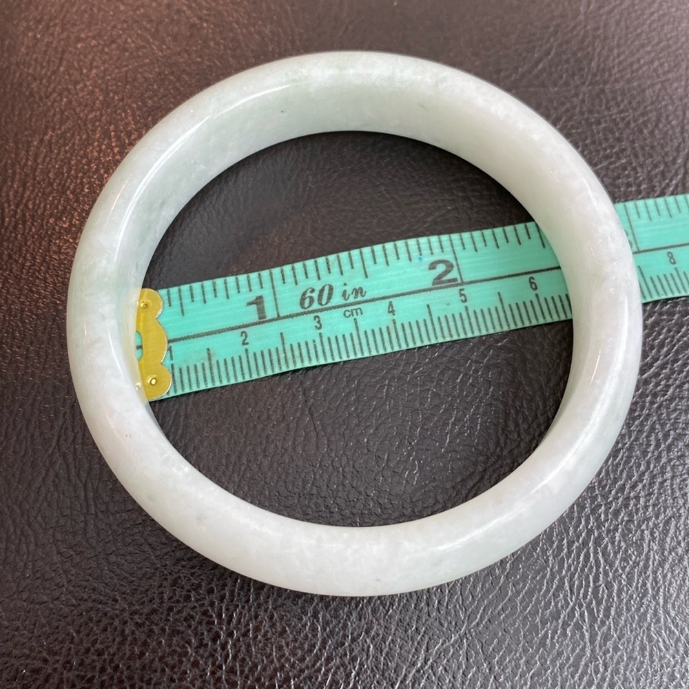 White Jade Bangle Bracelet 59mm Width 15mm - Picture 12 of 13